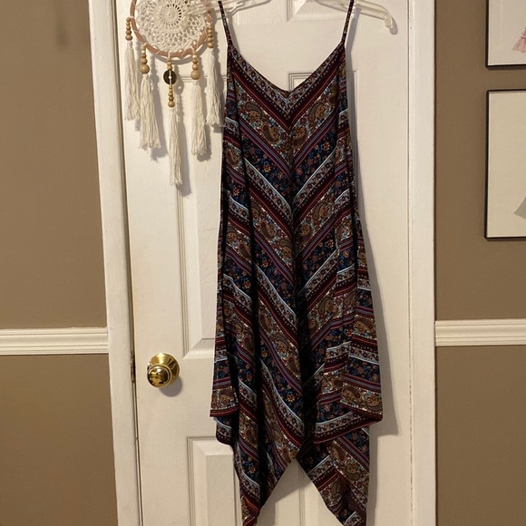 Design lab multi color paisley print asymmetrical dress - Picture 1 of 6
